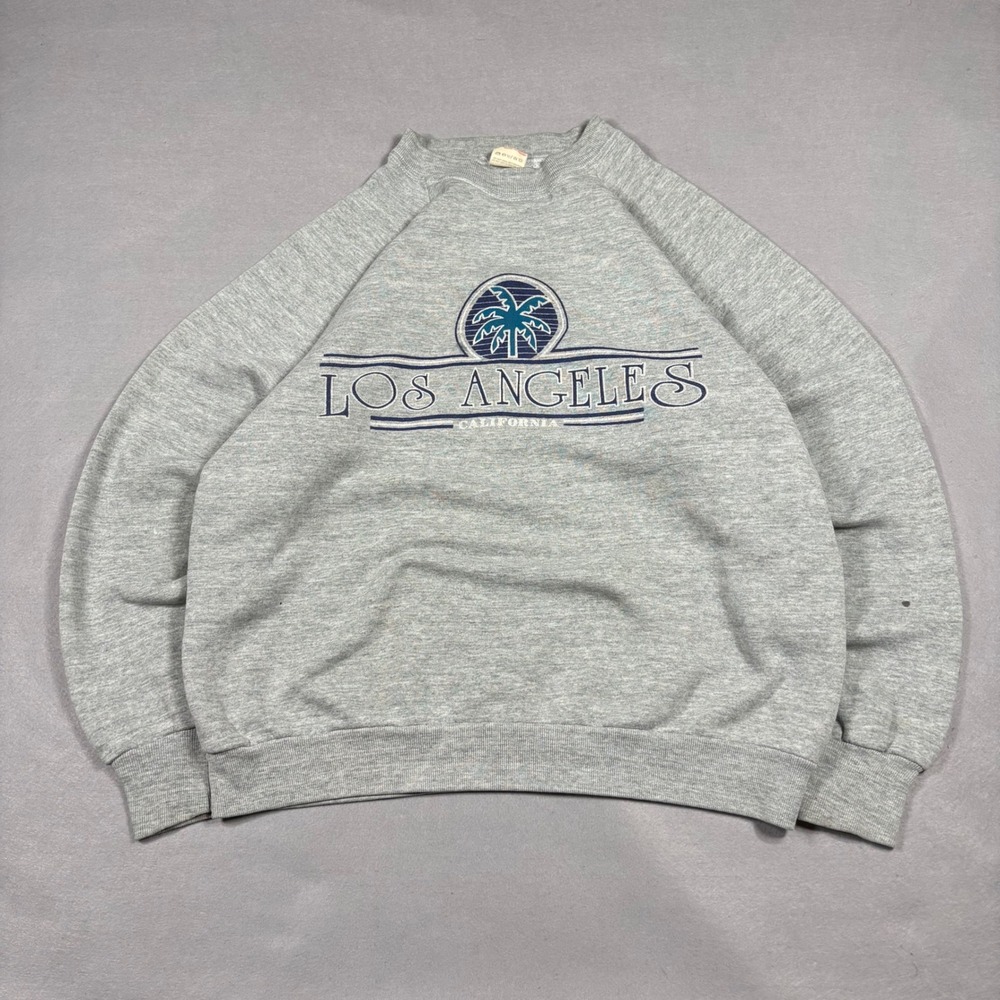 Vintage Fruit of the Loom Los Angeles California Sweatshirt Gray Mens L USA Made